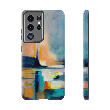 Abstract Blue n Yellow iPhone Case (Protective) Samsung Galaxy S21 Ultra Glossy Phone Case