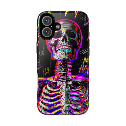 Neon Skeleton Laughter iPhone 16 Plus Case - Tough