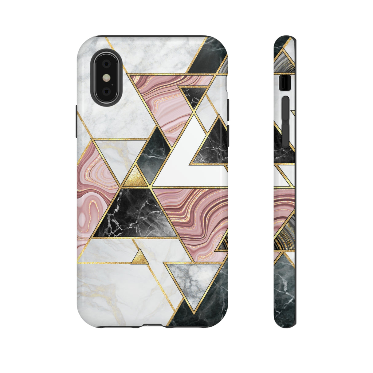 White Pink Mosaic - Protective Phone Case