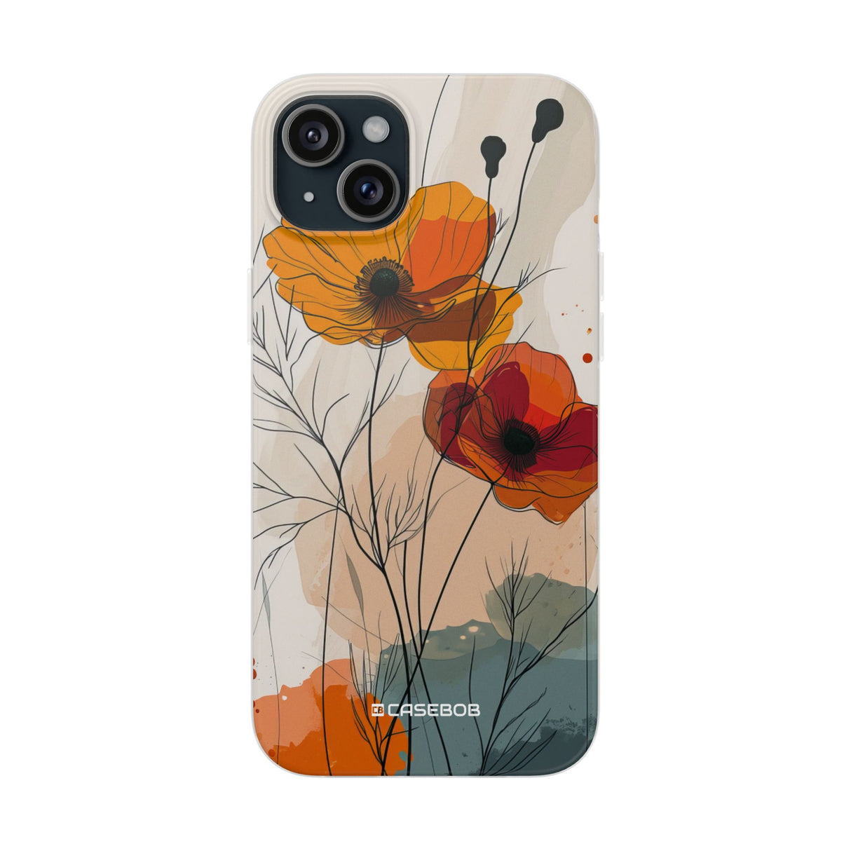 Fiery Floral Abstraction | Flexible Phone Case for iPhone