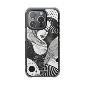 Fluid Noir Rhythm - Phone Case for iPhone (Clear Impact - Magnetic)