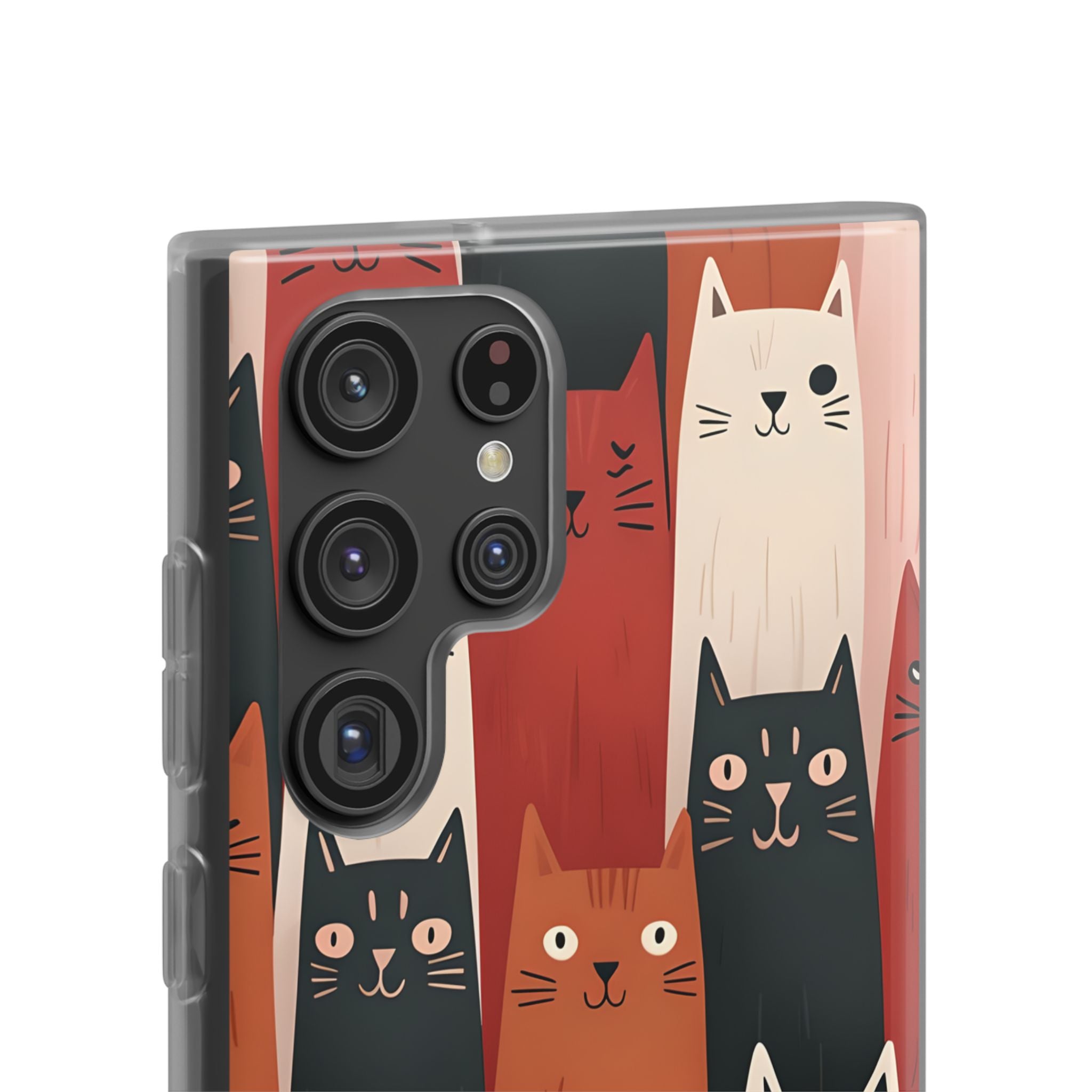 Elongated Cats Black Samsung S22 Ultra Case - Soft