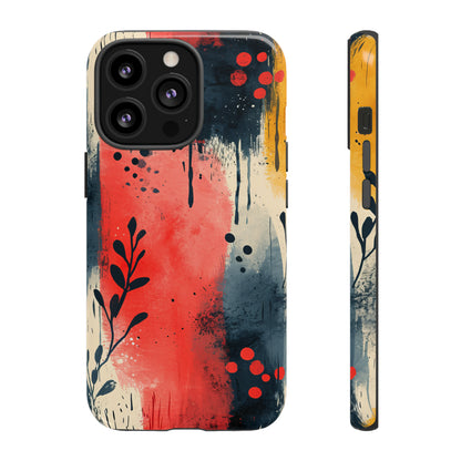 Scandinavian Leafy Brushstrokes - Protective Phone Case