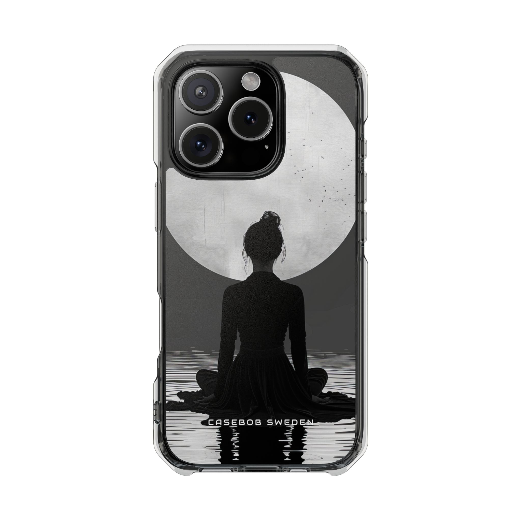 Zen Serenity Moon Reflection iPhone 16 - Clear Impact Phone Case