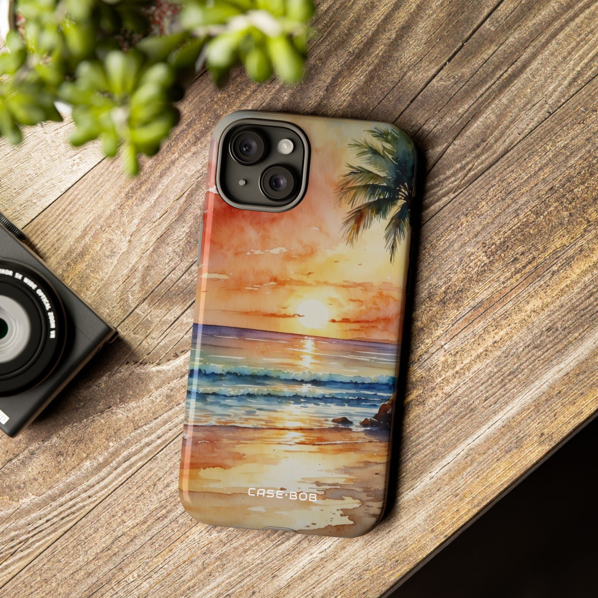 Sunset Palm iPhone 15 Plus Case - Tough