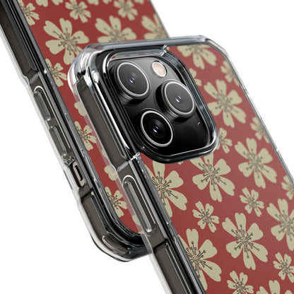 Retro Red Florals iPhone Case - Impact