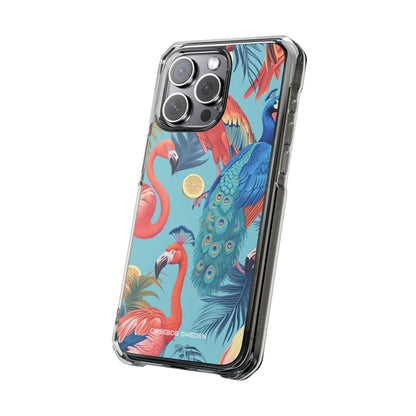 Tropical Flamingo Bliss - Clear Impact iPhone 15 Phone Case