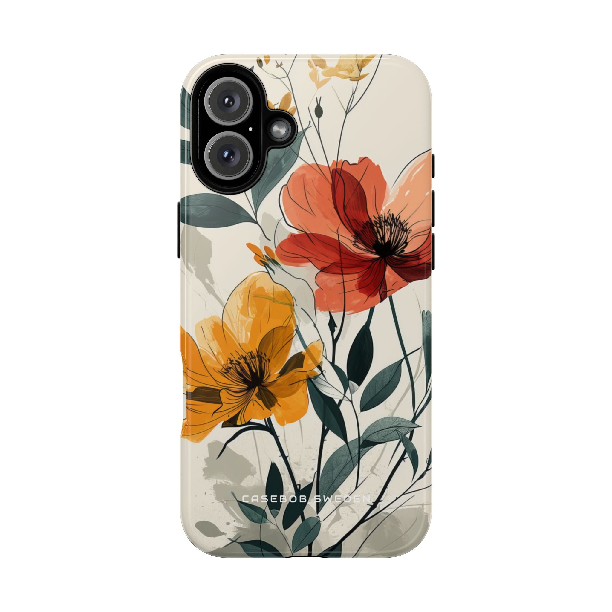 Elegant Floral Harmony iPhone 16 - Tough Phone Case