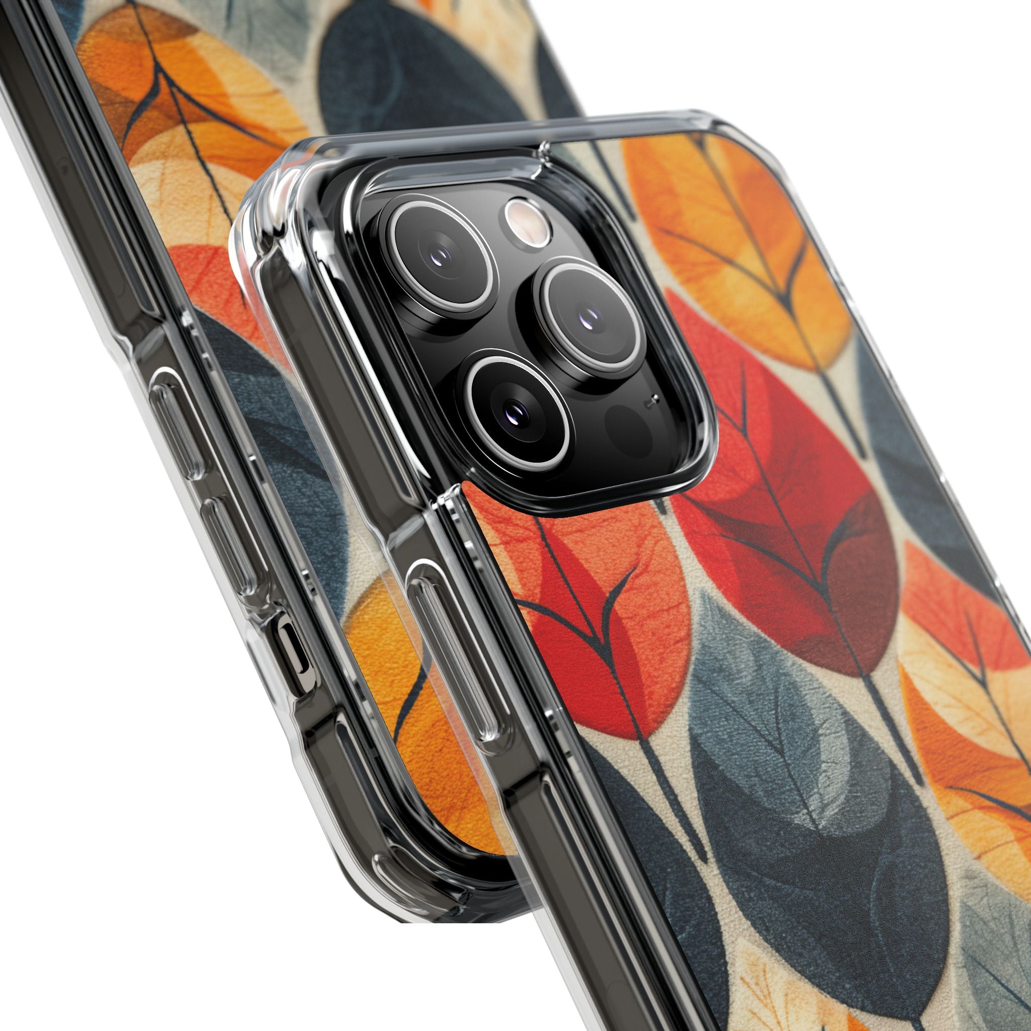 Autumn Leaf Design - Clear Impact iPhone 14 Phone Case