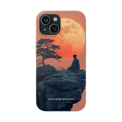 Zen Tranquility Under a Red Moon iPhone 15 - Flexi Phone Case