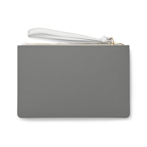 Clutch mit Schlachtschiff-Motiv, Grau