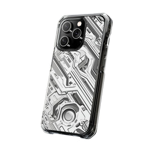 Techno Circuitry - Phone Case for iPhone (Clear Impact - Magnetic)