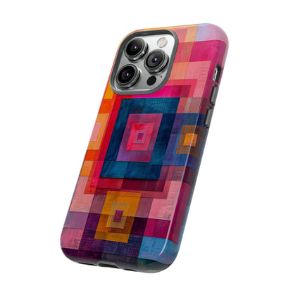 Center-Out Pastel Squares - Protective Phone Case