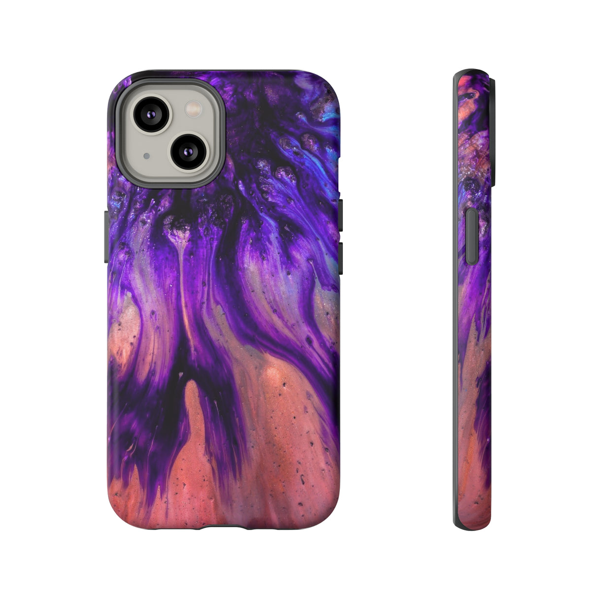 Purple Flow Ink Art iPhone Case (Protective) iPhone 14 Matte Phone Case