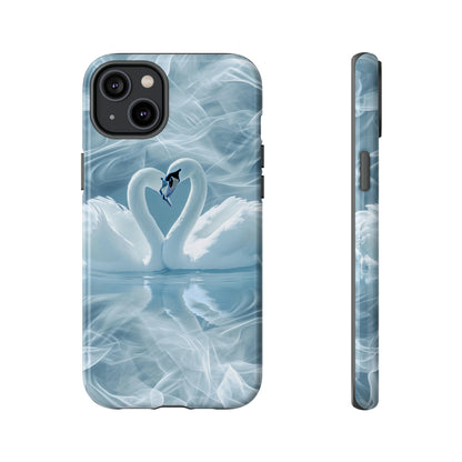 Swan Pair Ribbon Grace - Protective Phone Case