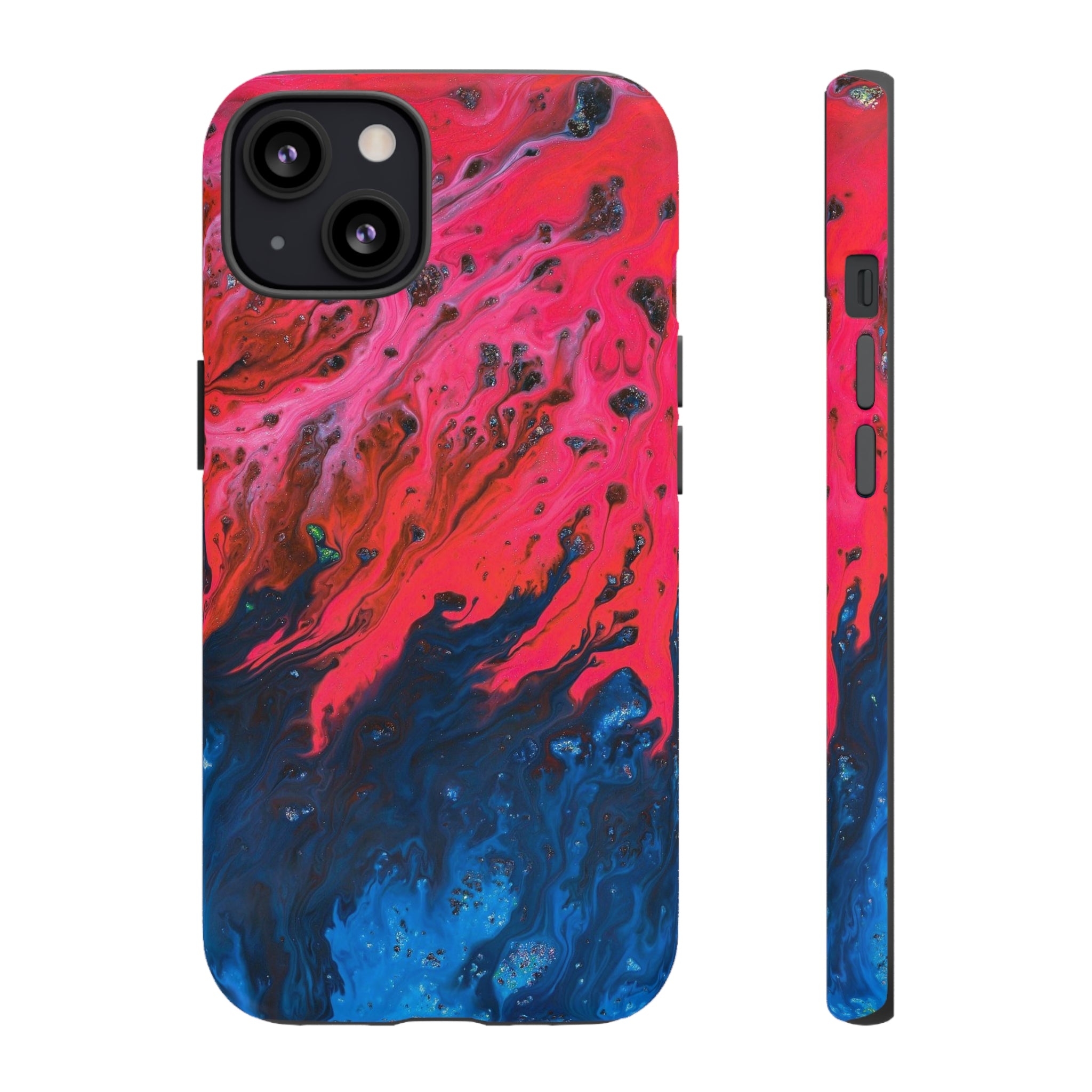 Bright Pink River Ink Art iPhone Case (Protective) iPhone 13 Matte Phone Case