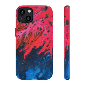 Bright Pink River Ink Art iPhone Case (Protective) iPhone 13 Matte Phone Case