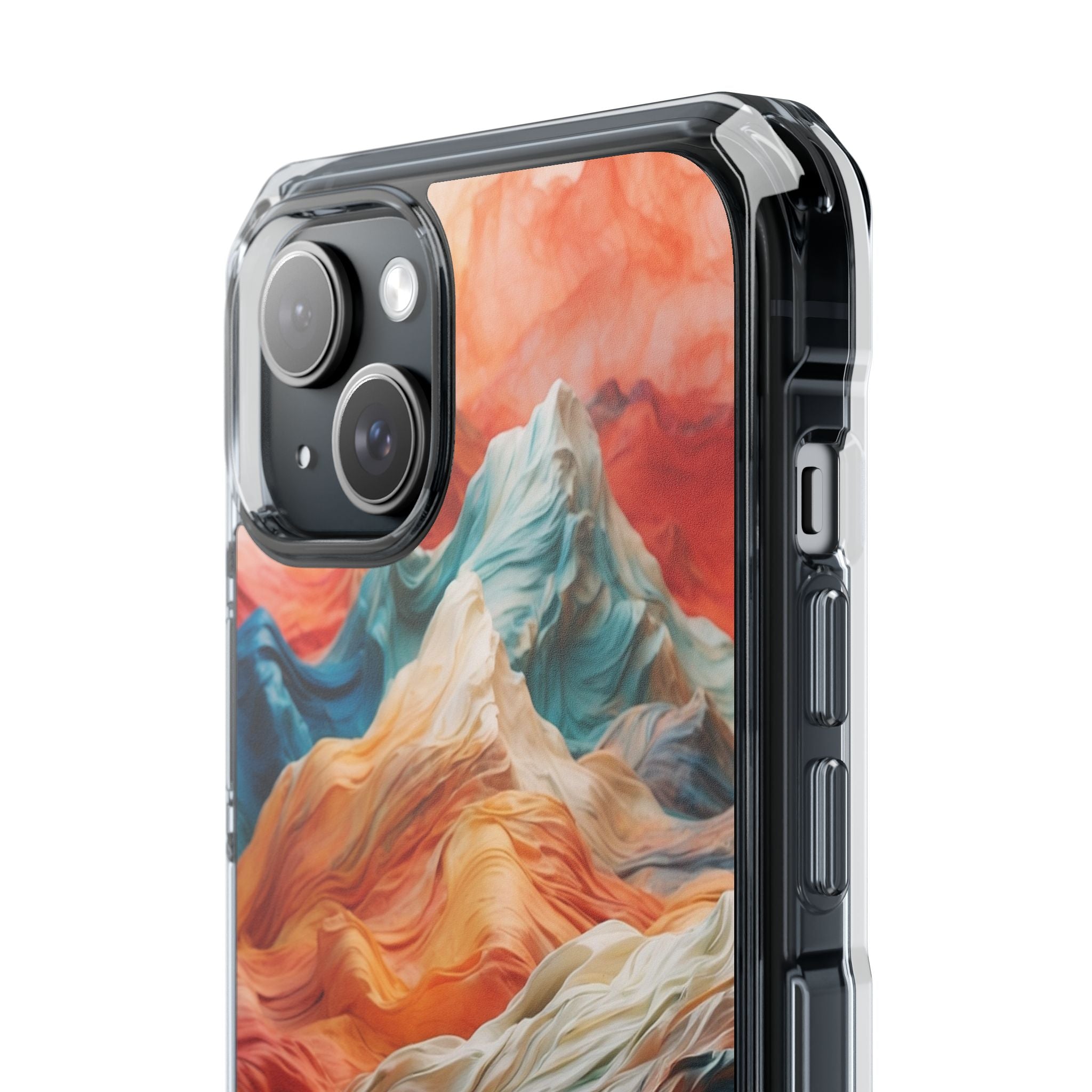 Fabric Peaks Cream iPhone 15 Plus Case - Impact