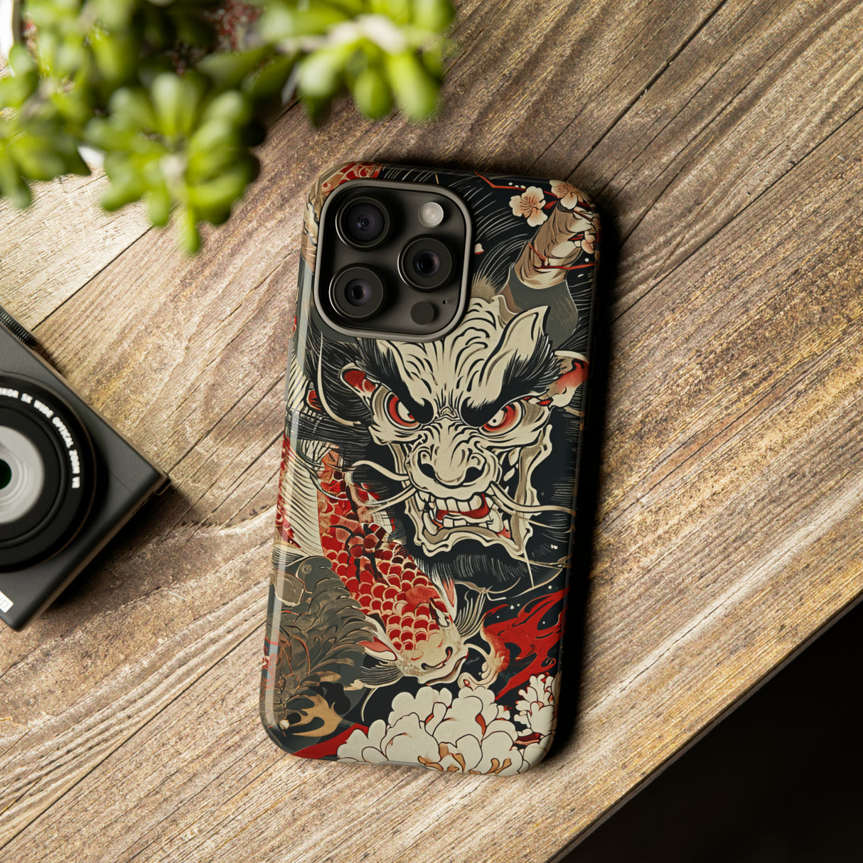 Oni & Sacred Symbols Fusion - Protective Phone Case