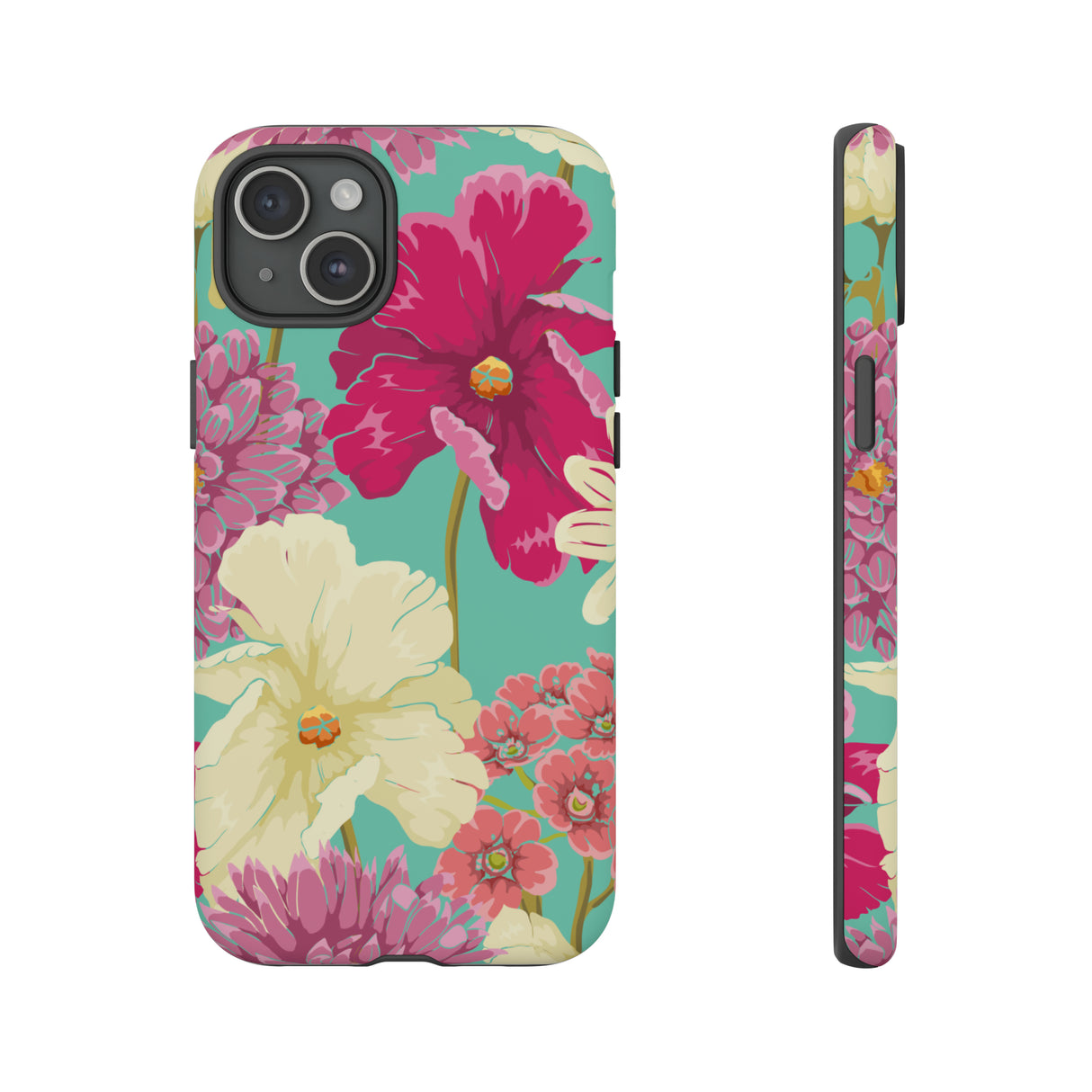 Colorful flowers in watercolor iPhone case - Protective Phone Case