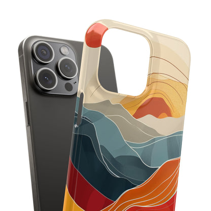 Harmonic Flow of Lines and Color iPhone 15 - Slim Phone Case