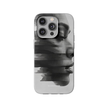 Abstract Glitch Portrait | Flexible Phone Case for iPhone