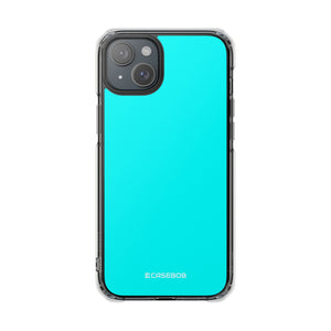 Cyan-Blau | Handyhülle für iPhone (Clear Impact Case – magnetisch) 