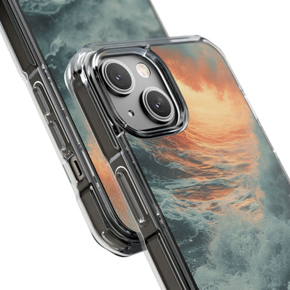 Fiery Wave Power - Clear Impact iPhone 14 Phone Case