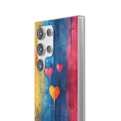 Hearts Watercolor Art - Flexi Samsung S23 Phone Case