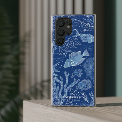 Navy Scale Reef Samsung S22 Ultra Case - Soft