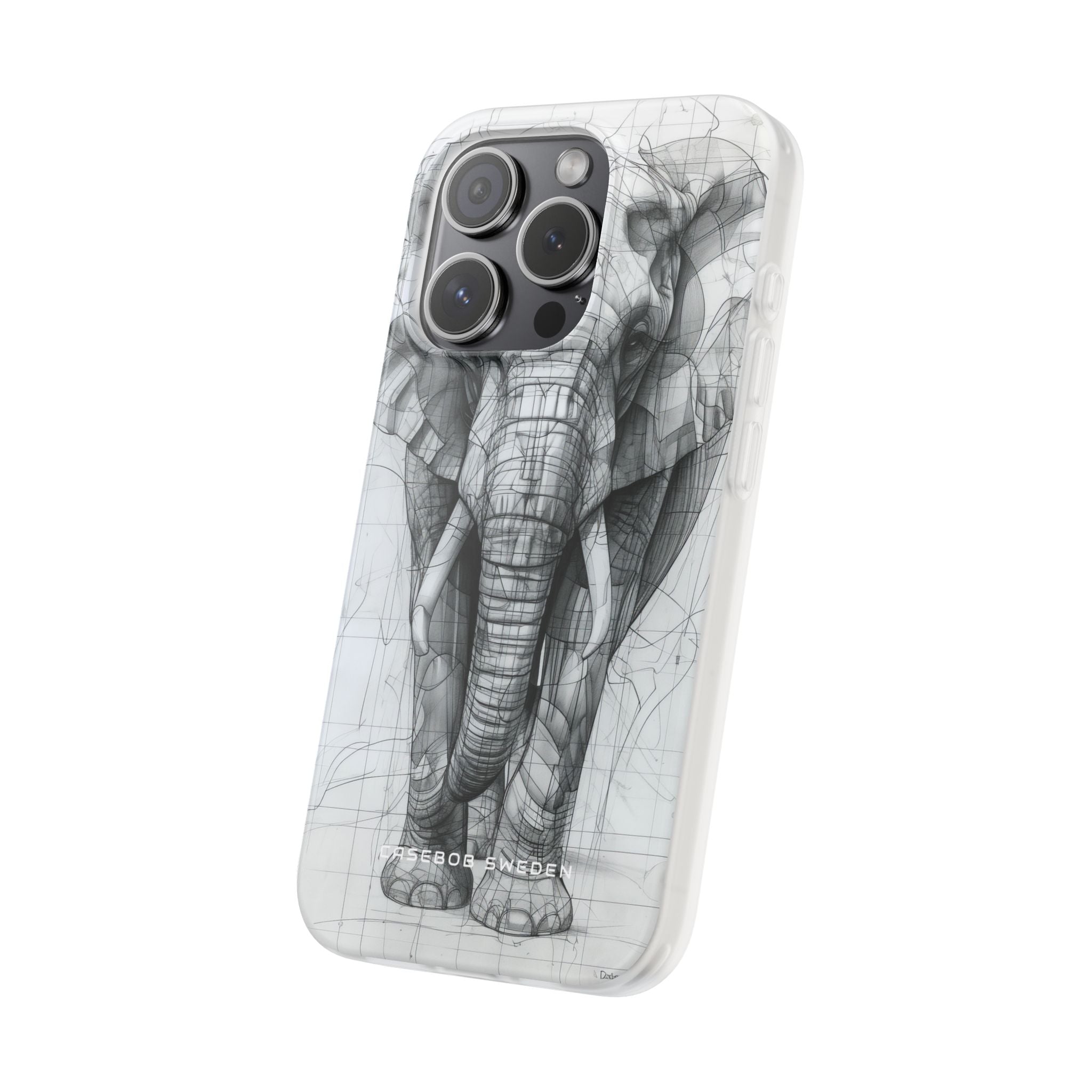 Elephant Line Geometry iPhone 15 - Flexi Phone Case