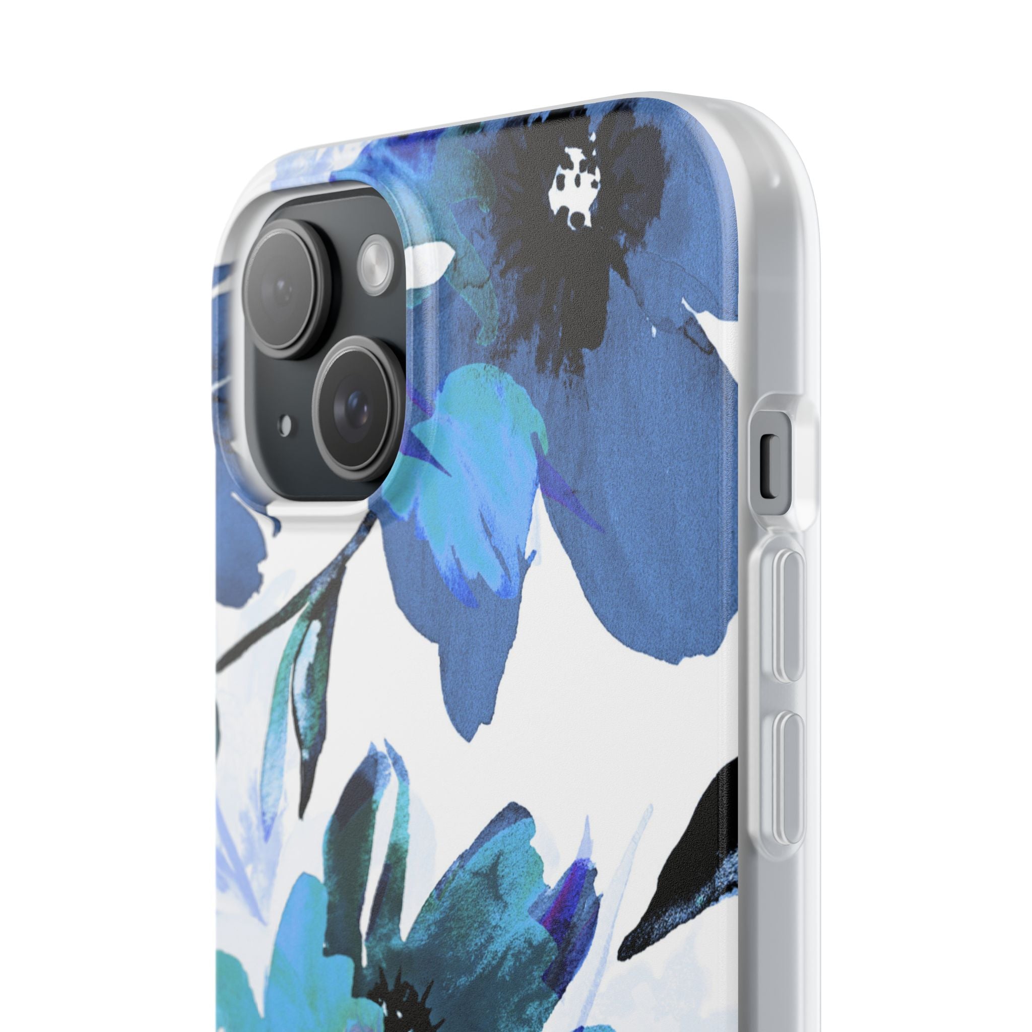 Blue Blossom Radiance iPhone 15 Plus Case - Soft