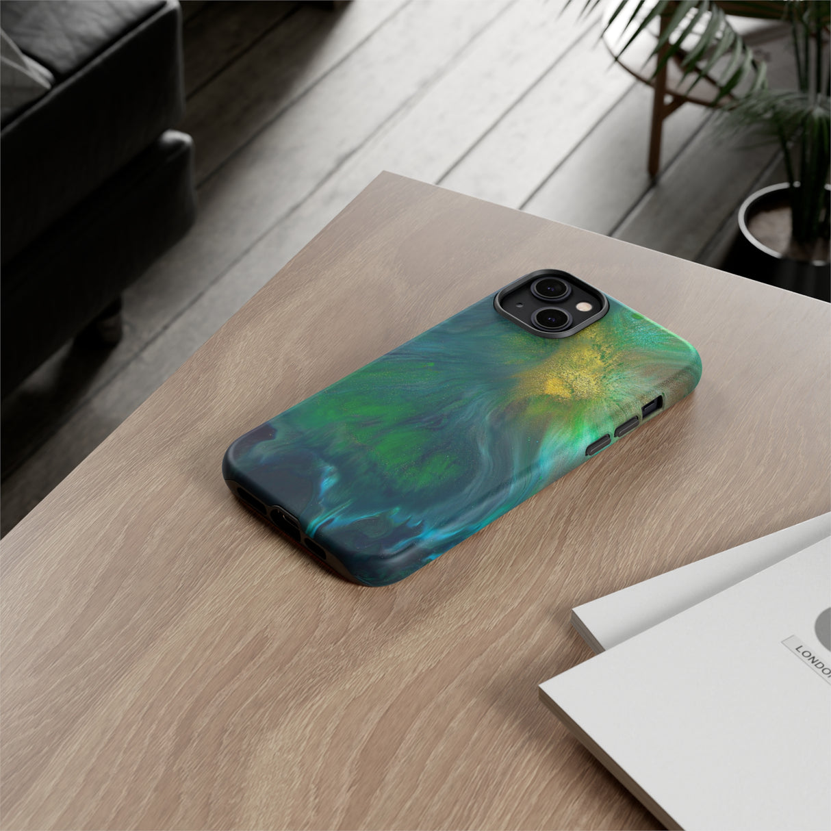 Beryll Green Ink Art iPhone Case (Protective) Phone Case