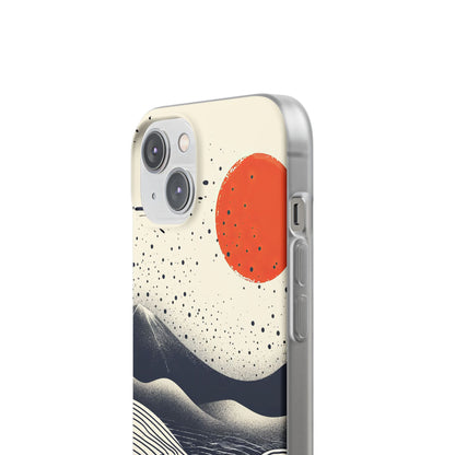 Red Sun Over Flowing Horizons iPhone 14 - Flexi Phone Case