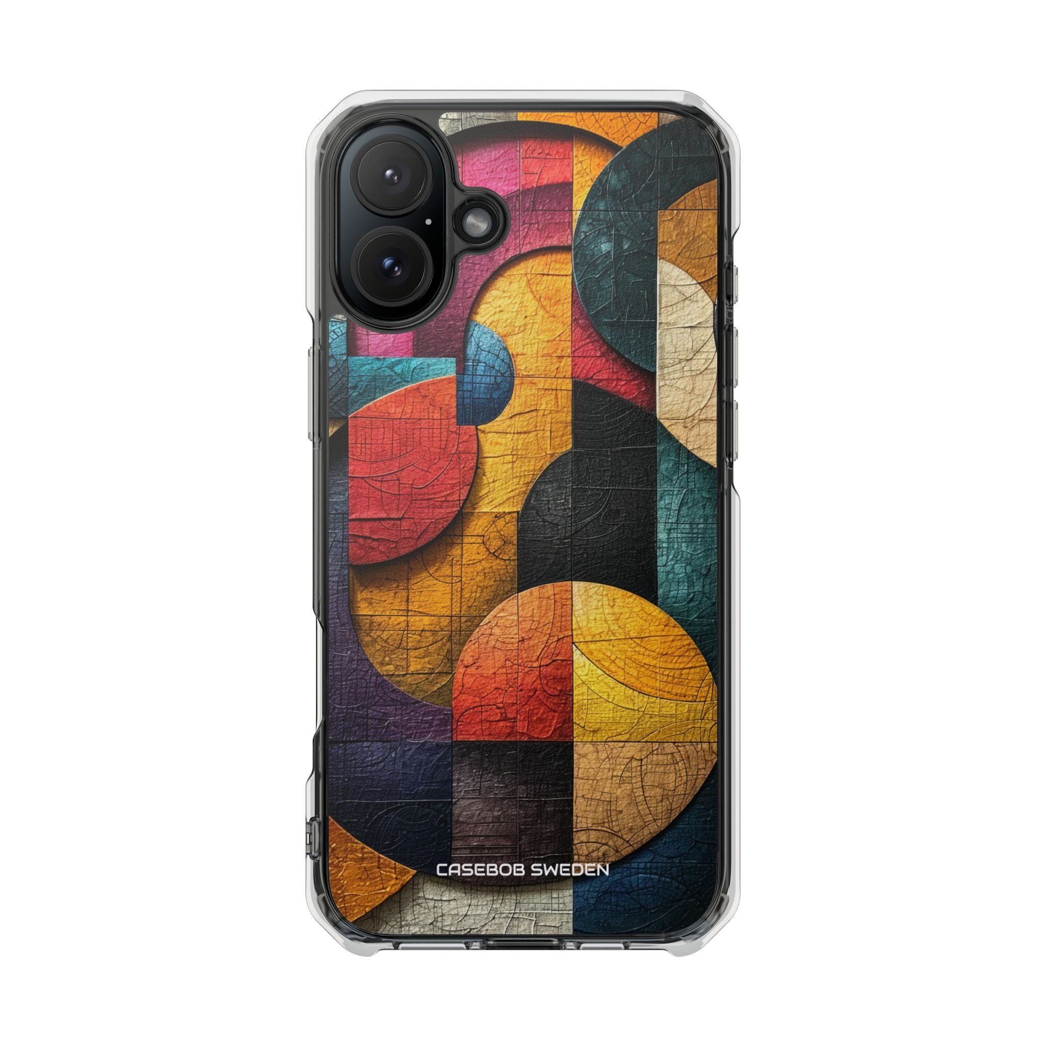 Vibrant Geometric Art - Clear Impact iPhone 16 Phone Case