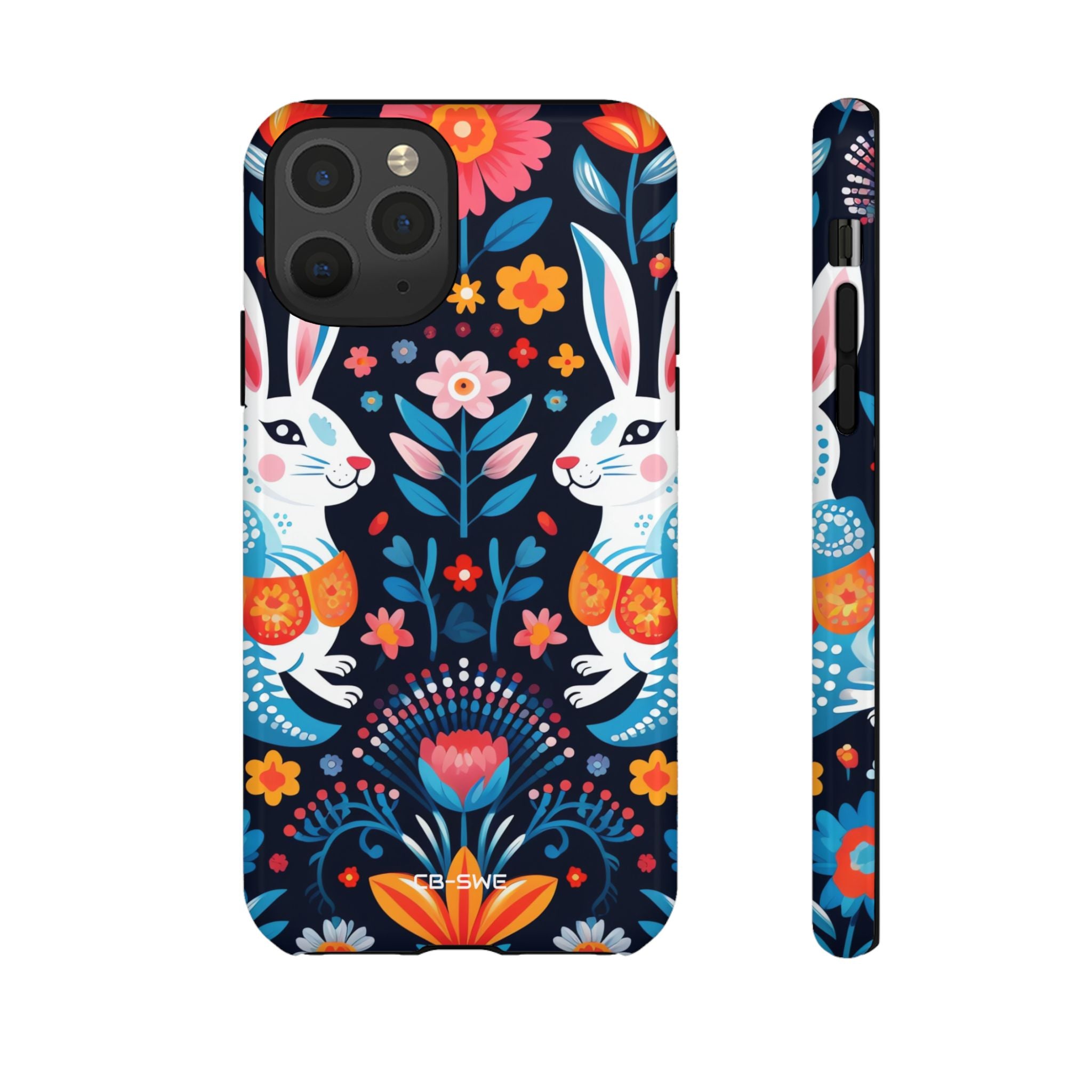 Bunnies Hop Flowers - iPhone Case