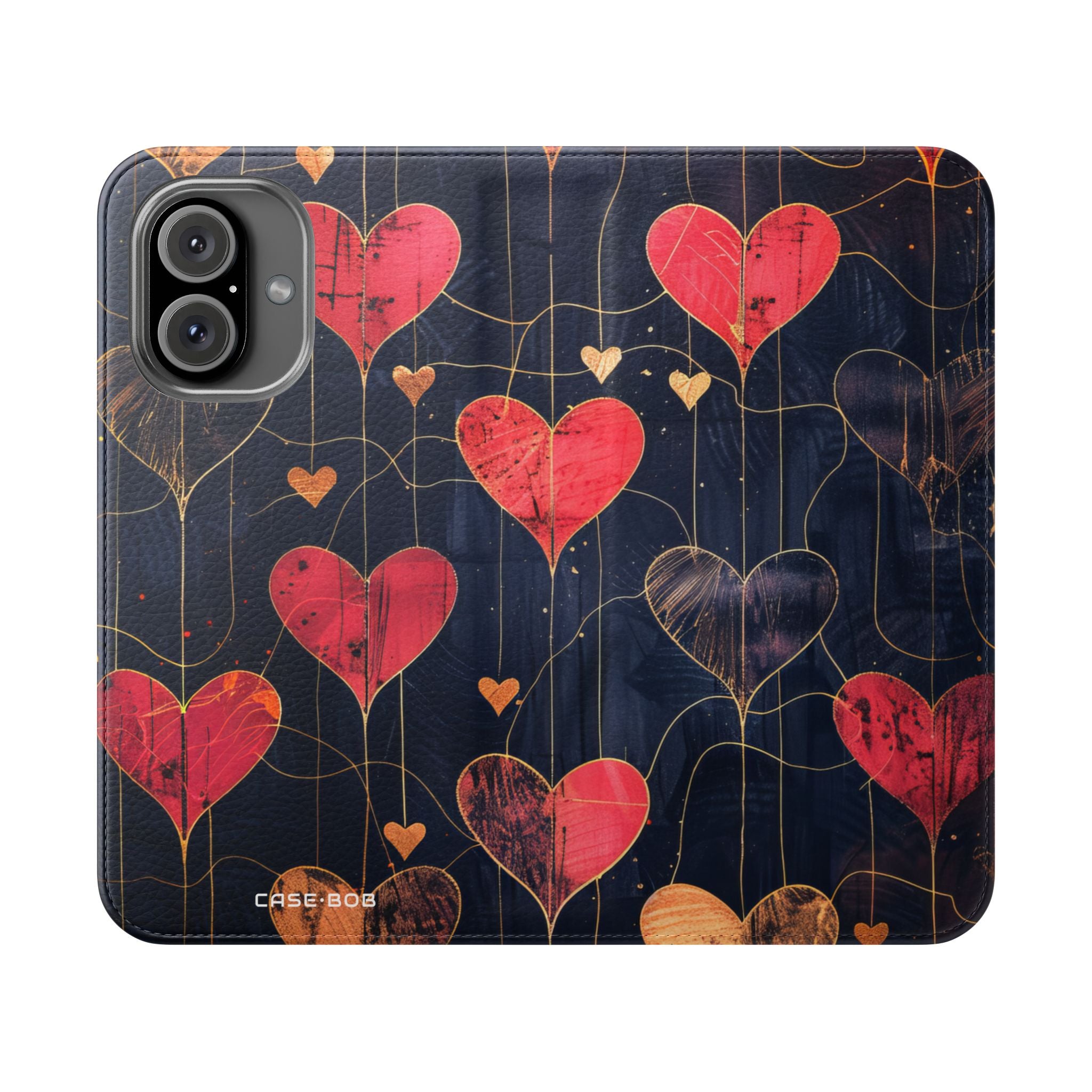 Rauhakas, sydänruudukko - iPhone 16 -case - lompakko