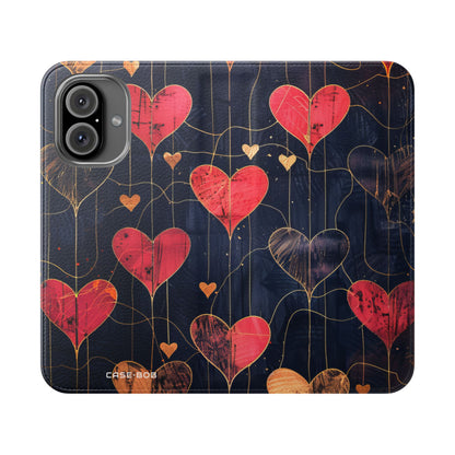 Rauhakas, sydänruudukko - iPhone 16 -case - lompakko