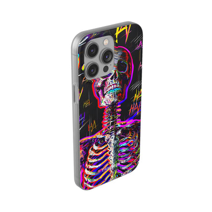 Neon Skeleton Laugh iPhone 14 Pro Max Case - Soft