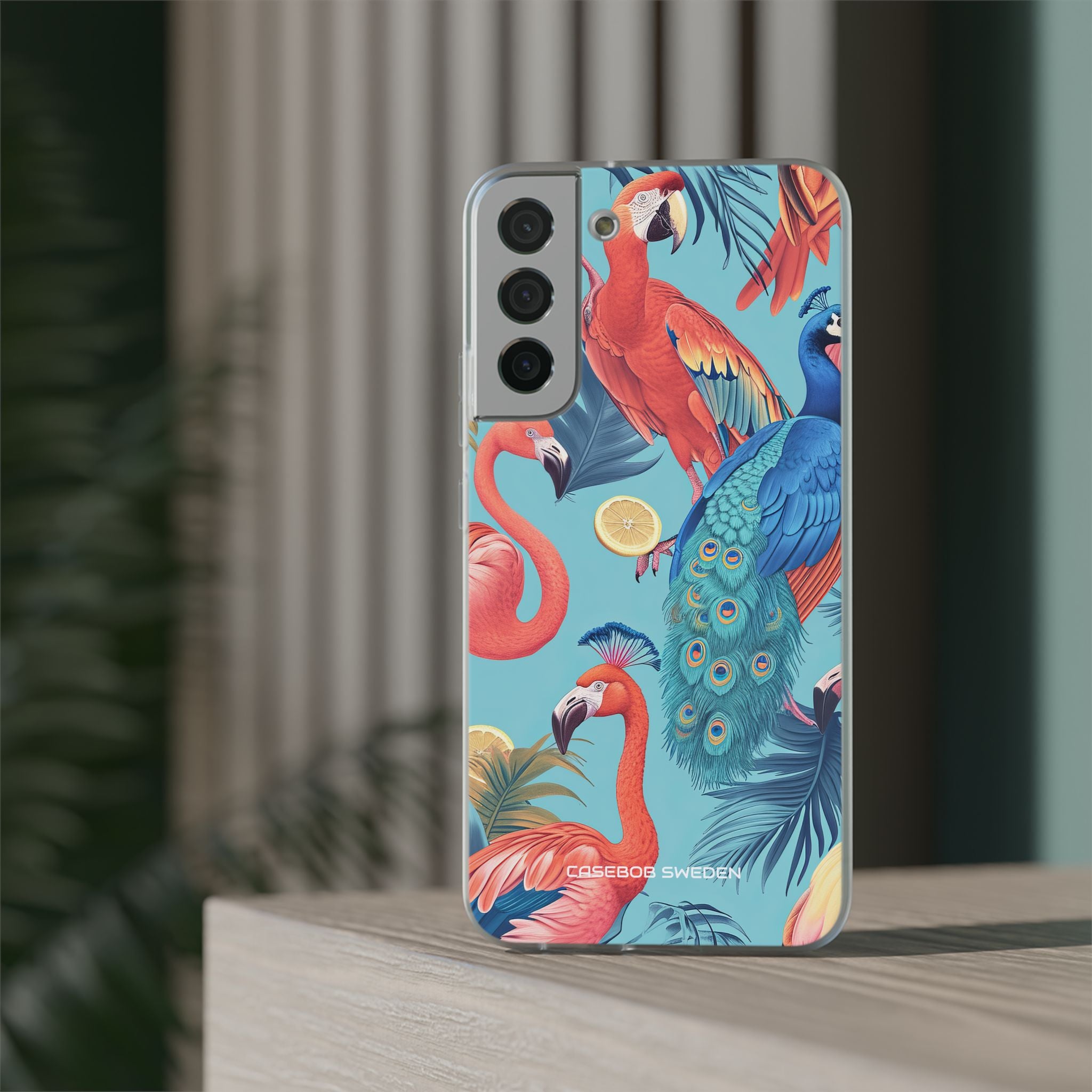 Tropical Flamingo Bliss - Flexi Samsung S22 Phone Case