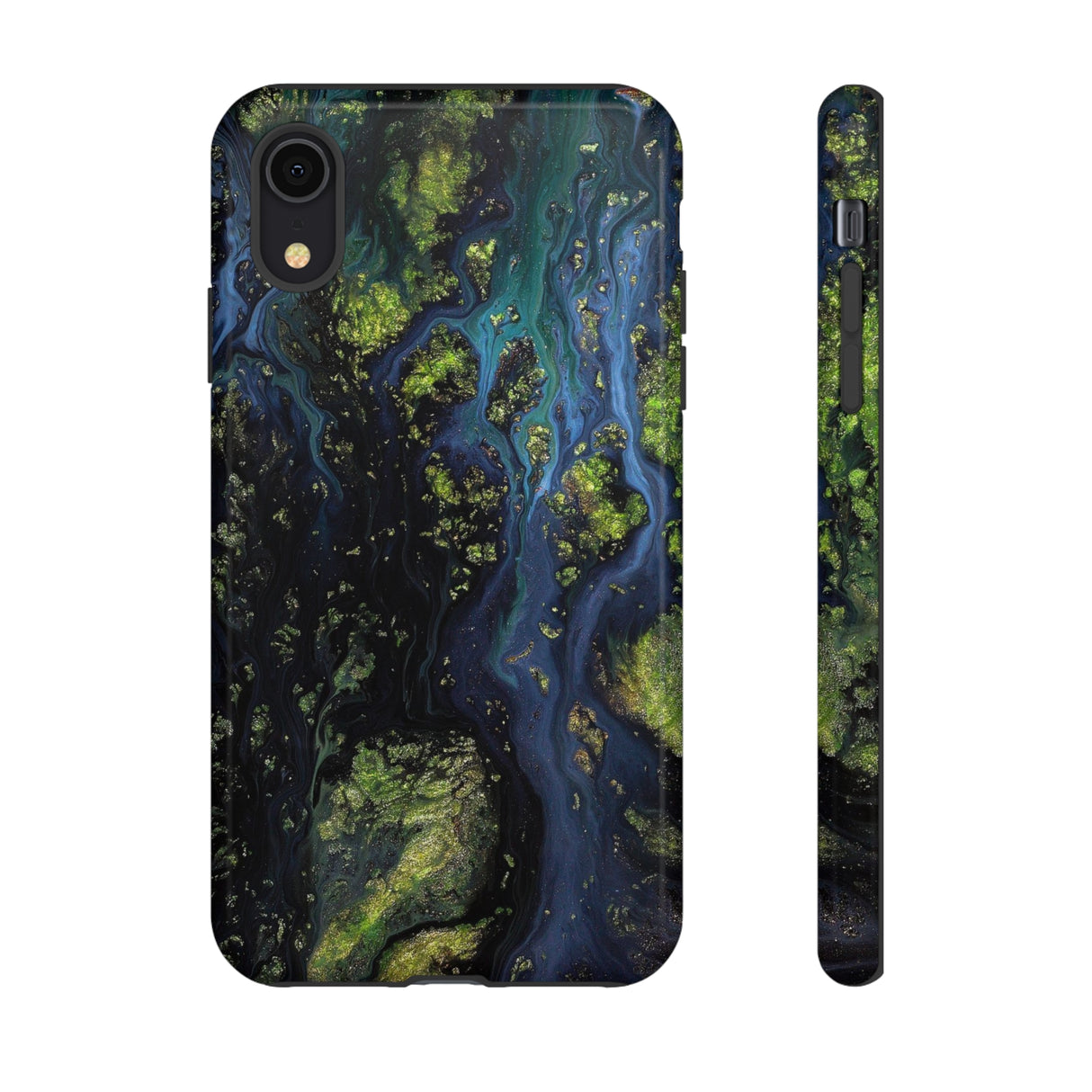 Blue Cosmos Ink Art iPhone Case (Protective) iPhone XR Glossy Phone Case