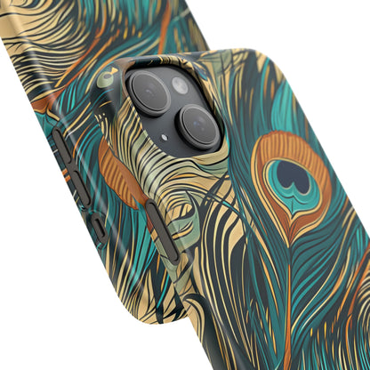 Art Nouveau Peacock Elegance iPhone 15 - Slim Phone Case