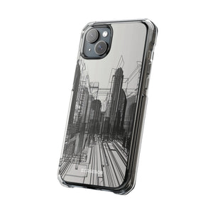 Urban Wireframe - Phone Case for iPhone (Clear Impact - Magnetic)