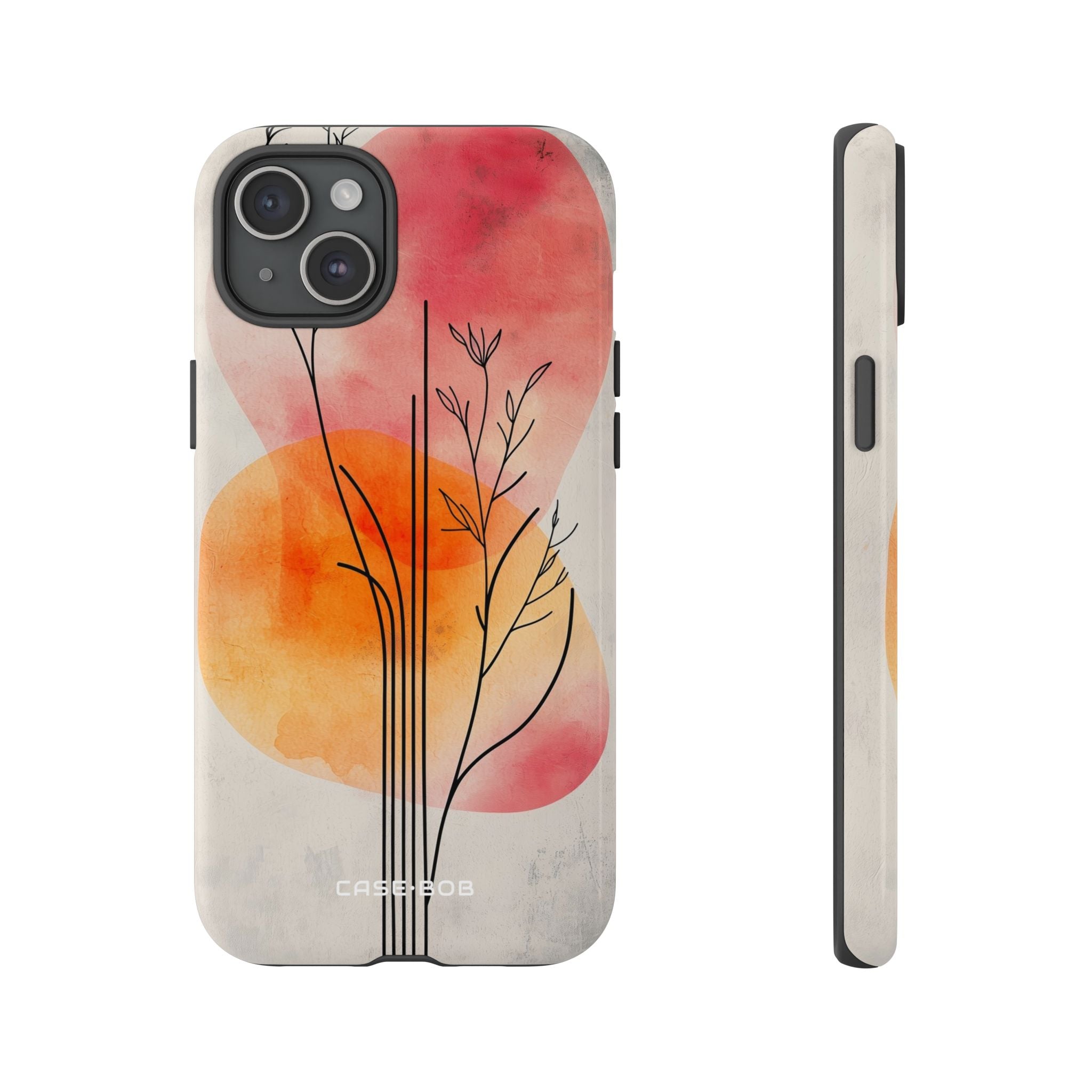 Curved Stem Sunset iPhone 15 Plus Case - Tough