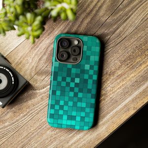 Teal Tones Mosaic - Protective Phone Case