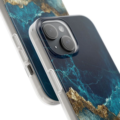 Jagged Gold Split iPhone 15 Case - Soft