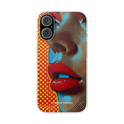 Yellow Red Pop Art Portrait - Flexi iPhone 16 Phone Case