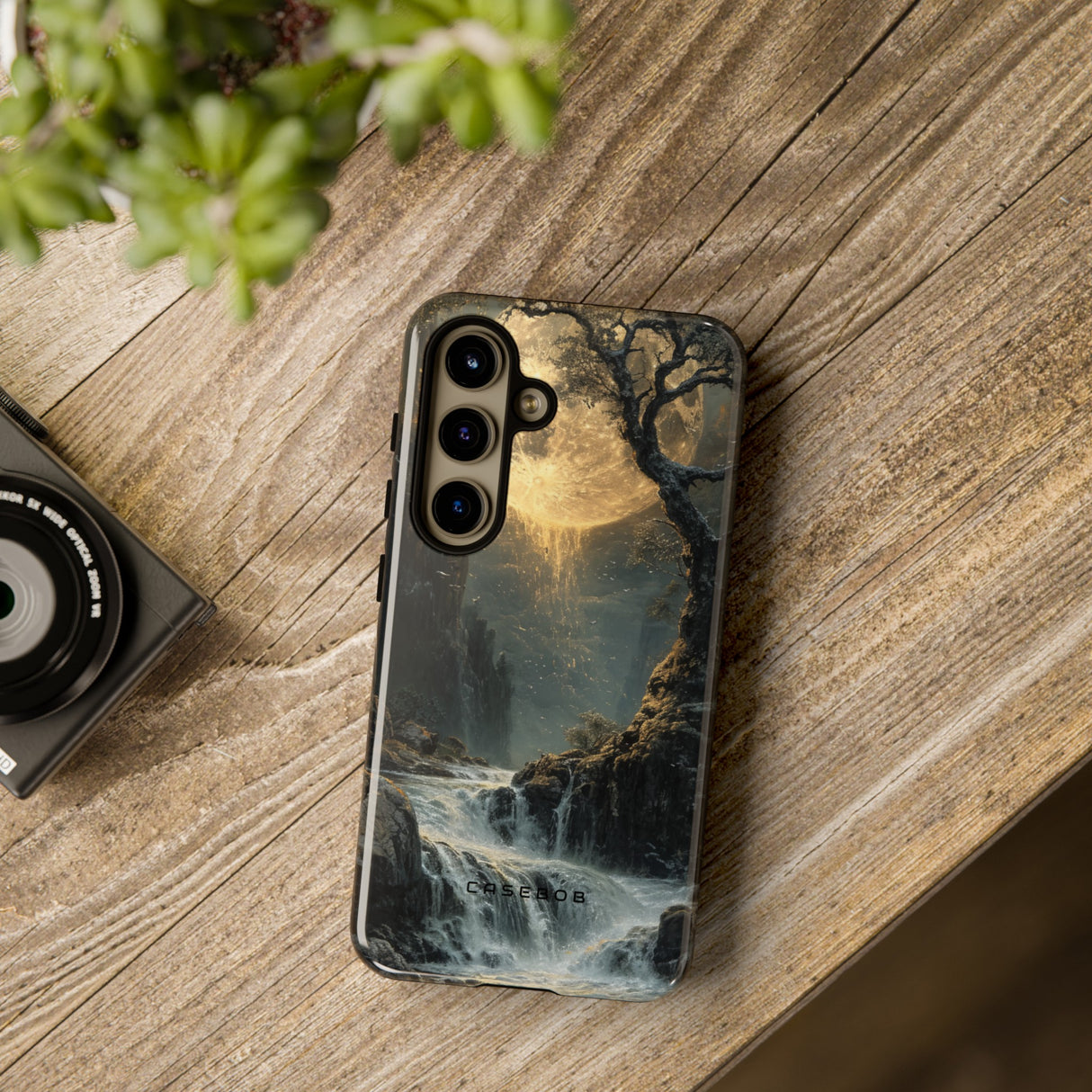 Moonlit Waterfall Silence - Protective Phone Case