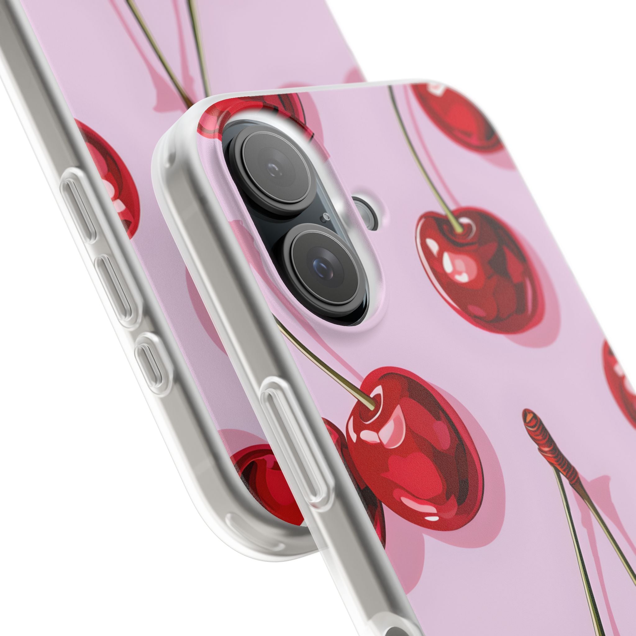 Glossy Cherry Burst iPhone 16 Case - Soft