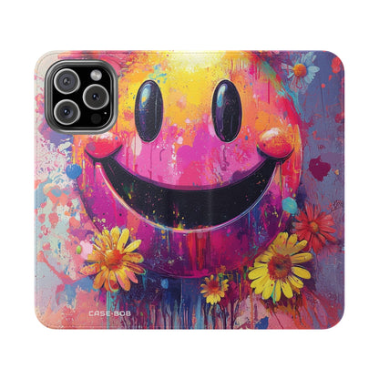 Smiley Bloom Drip - iPhone 16 Max Case - Wallet